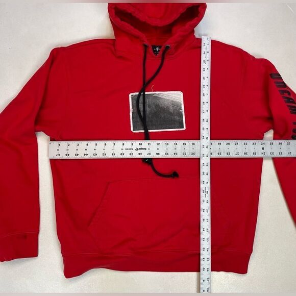 7N For All Mankind Dream Your Future Pullover Hoodie Men Medium Red - Picture 7 of 7